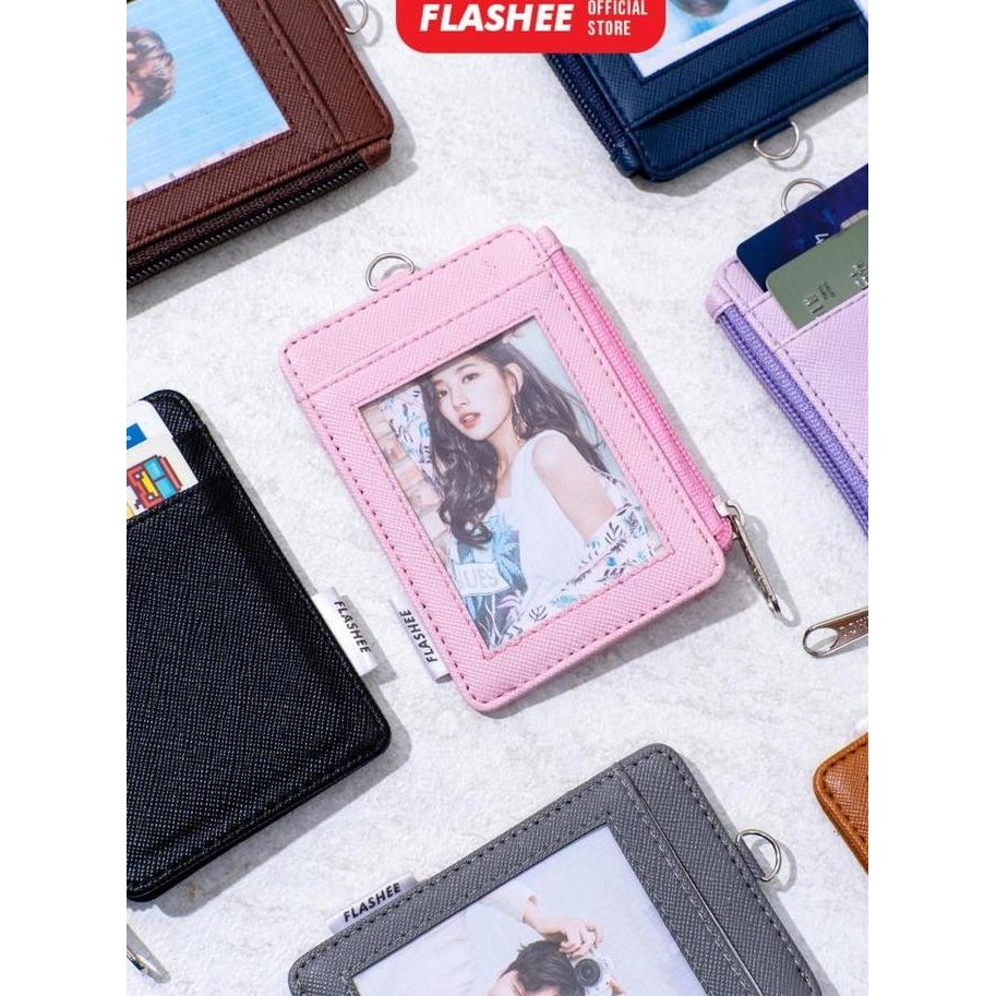 

Flashee Lanyard Resleting Name Tag Riley Lanyard Seleting ID Card Holder Zipper Kulit Termurah PU Leather Lanyard NameTag murah