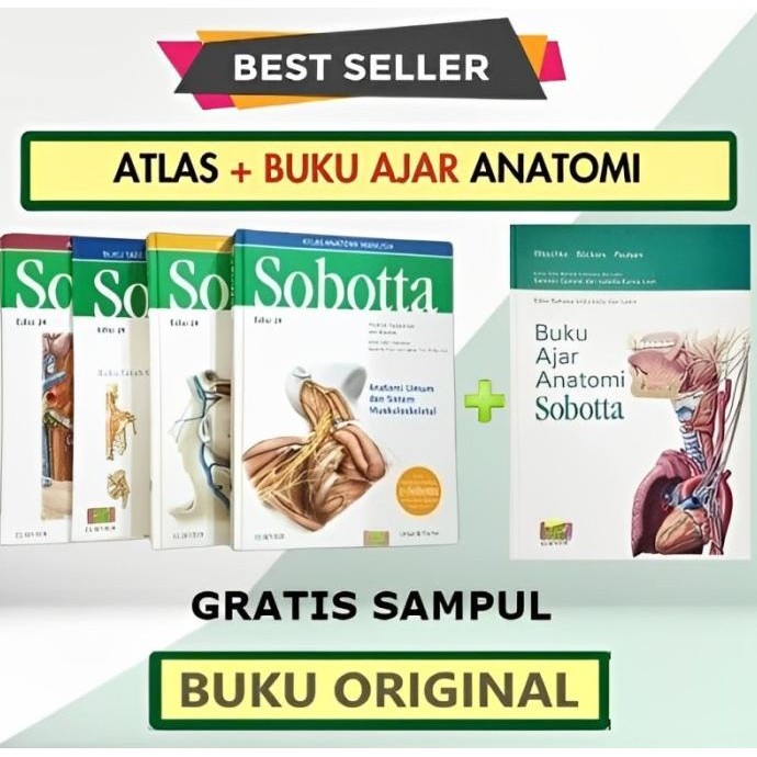 SOBOTTA Atlas Anatomi + Buku Ajar Anatomi FREE SAMPUL - PAKET LENGKAP