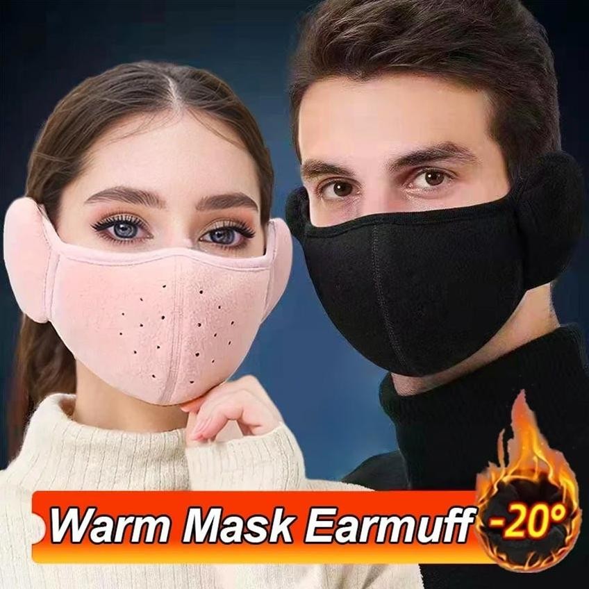 Premium Masker Musim dingin 2in1 Earmuff Mask Adult Unisex Masker Dewasa Musim Dingin Penutup Teling