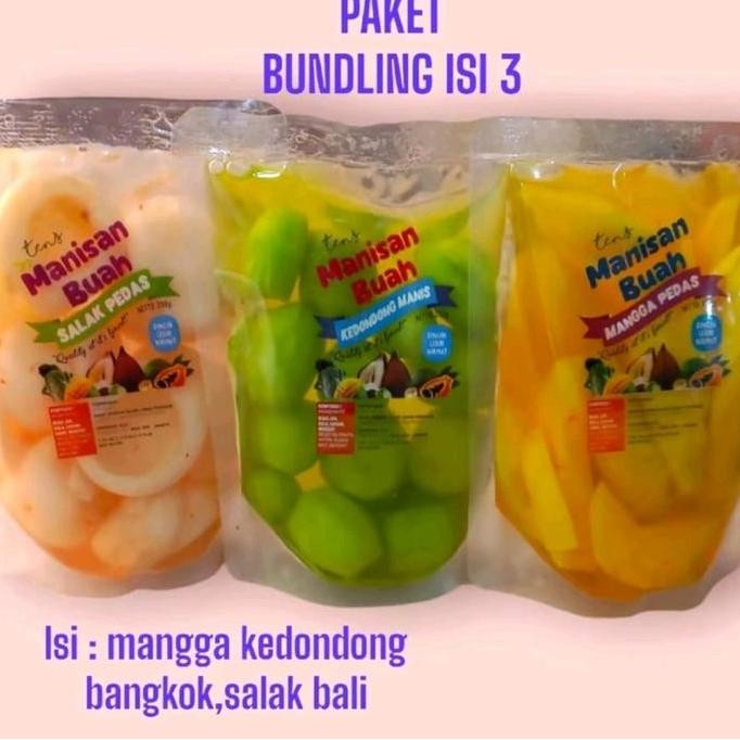 

PAKET BUNDLING ISI 3 MANISAN MANGGA, KEDONDONG BANGKOK, SALAK BALI