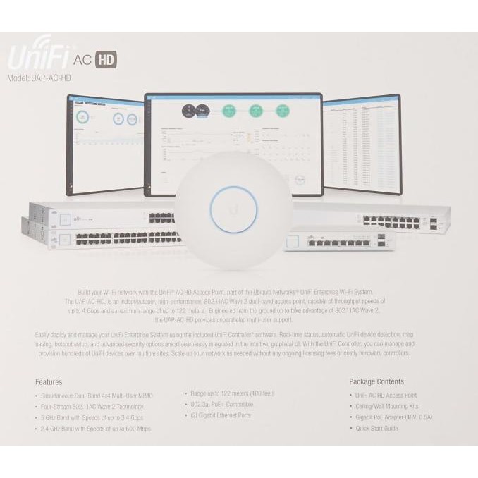Murah Ubiquiti UAP-AC-HD Unifi AP AC HD Wave 2 Enterprise Wi-Fi Access Point Non COD