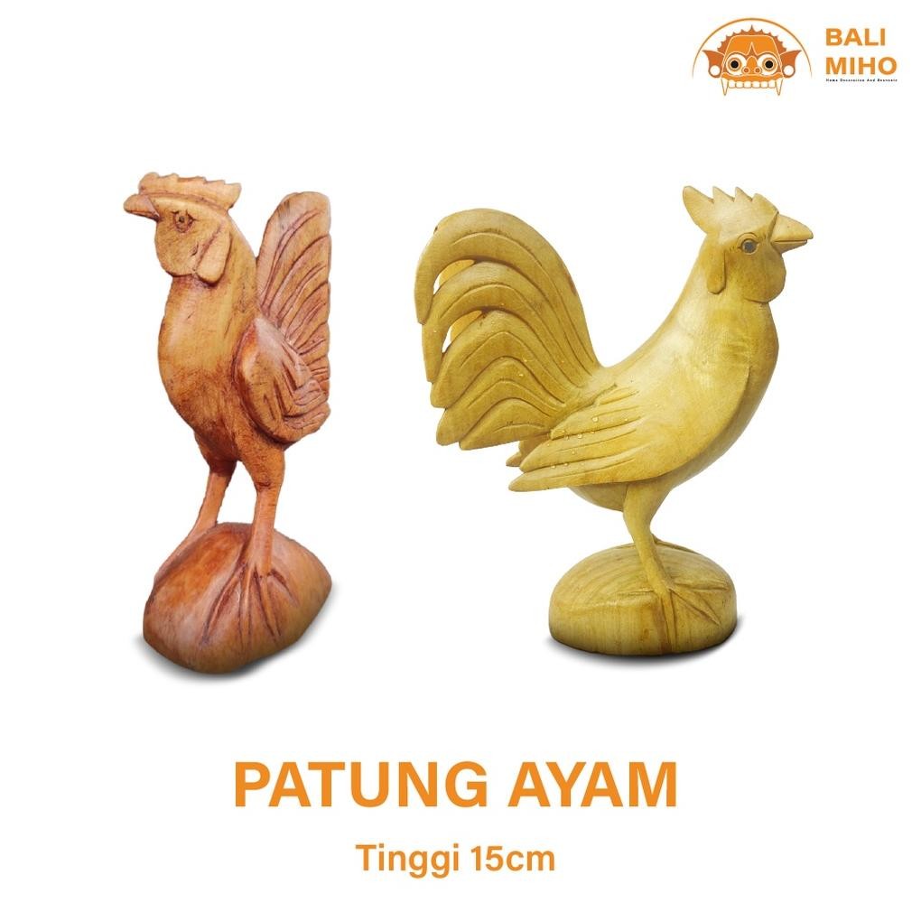 Living Patung Ayam Jago Kayu - Patung Ayam - Dekorasi Patung Binatang - Patung Unik - Bali Future Li