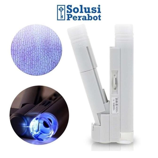 

BEBAS ONGKIR - Mikroskop Saku Mini 100x SP / Microscope Portable LED Lampu