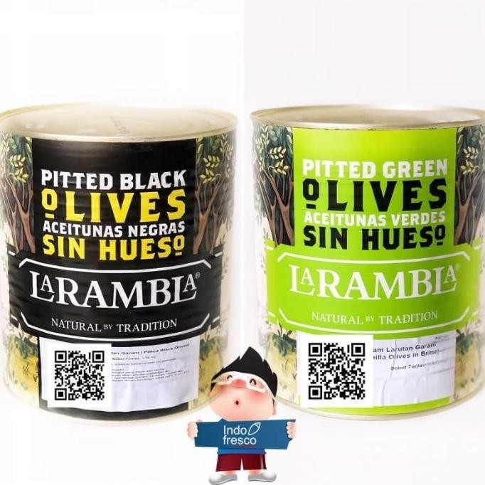 

Grosir La Rambla Zaitun Olive Non Biji- Pitted Olives In Brine 3Kg