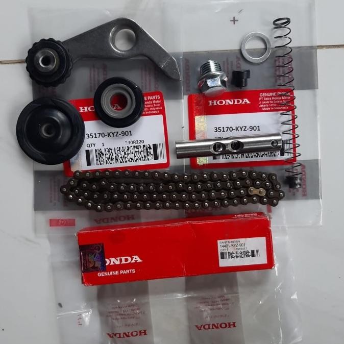 Paket Rantai Keteng Set Supra X 125 Helm In Blade 125 Fi Ori Kyz - Asli