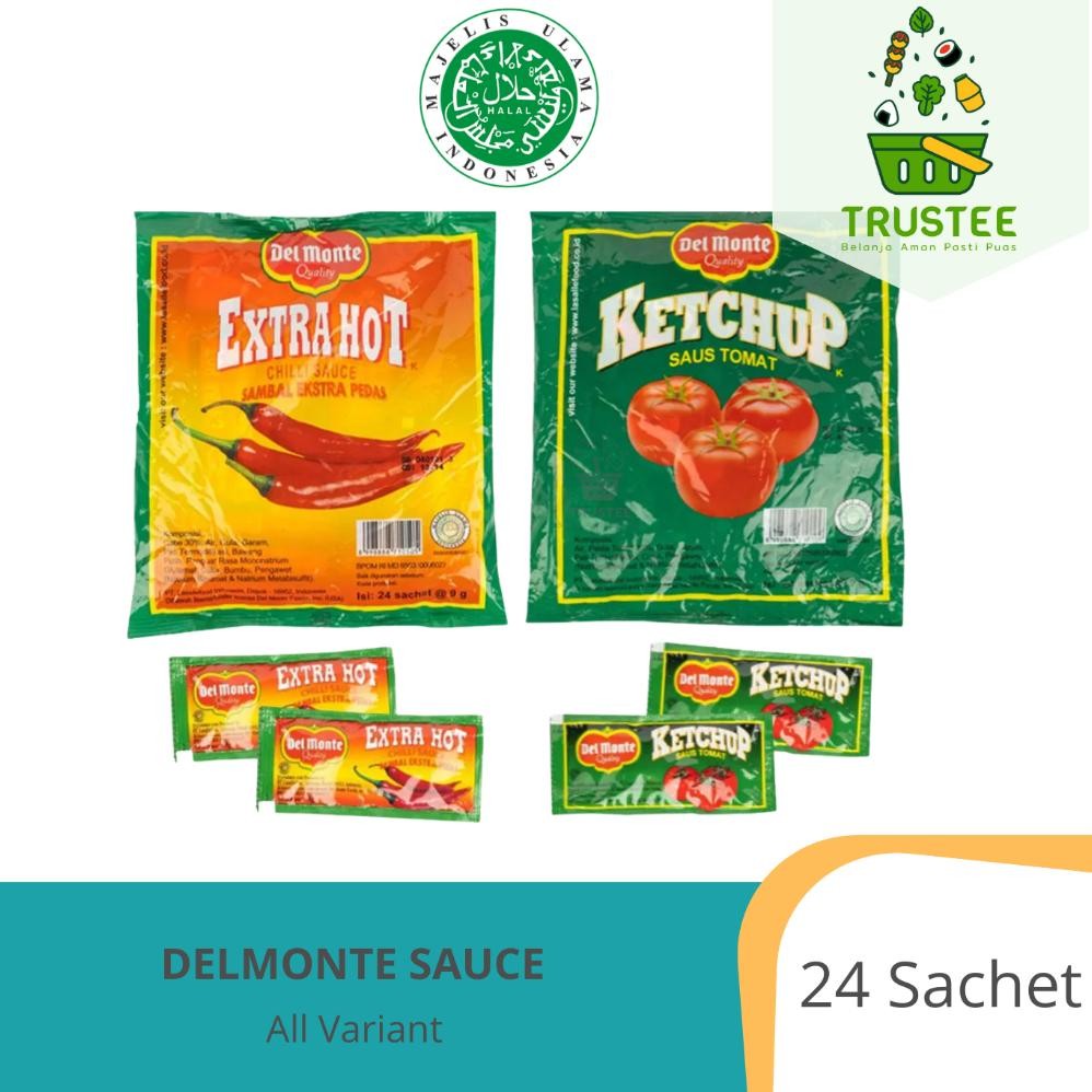

Bas-12 Delmonte Saus Tomat Ketchup Saos Sambal Extra Hot ChilliSauceSachet