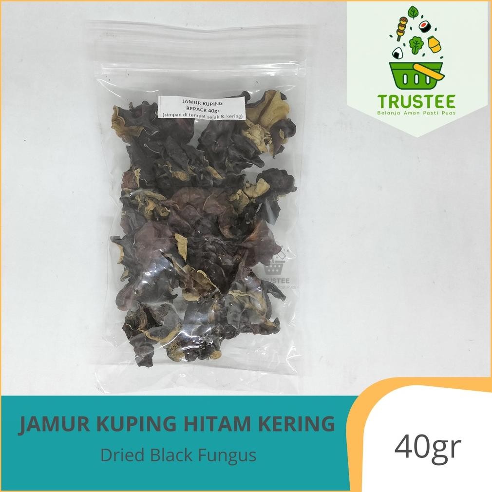 

Hjg-7 Jamur Kuping Hitam Kering / Hei Mu Er / Dried Black Fungus 40Gr