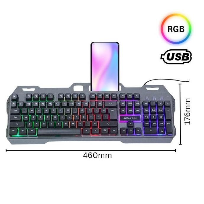 Original Quinton Keyboard Gaming  Kabel Usb Vr30 Cool Metal Wired Keyboard Feel Mechanical Gaming Us