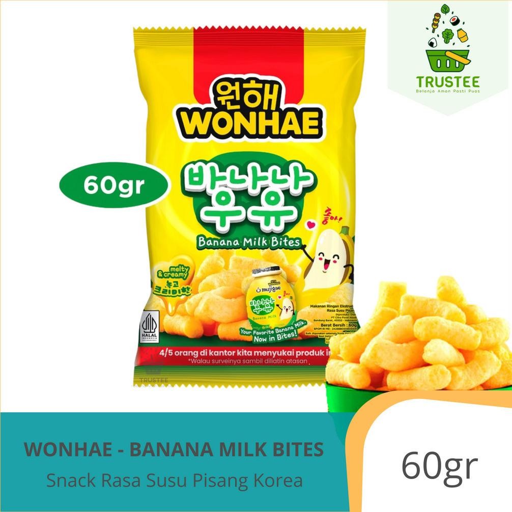 

Re27 Wonhae Banana Milk Bites Snack Rasa Susu Pisang 60Gr