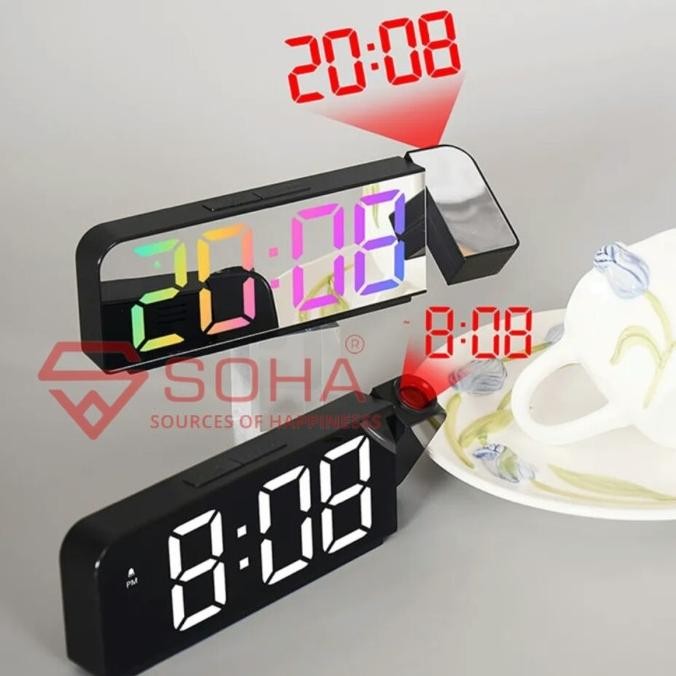 

JD-8013 Jam digital proyektor/ Jam Meja Smart Alarm Design Simpel HFS