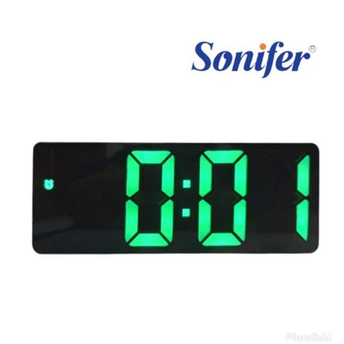 

Jam Meja Digital Sonifer LED Alarm Clock Minimalis dengan Sensor Suara HFS