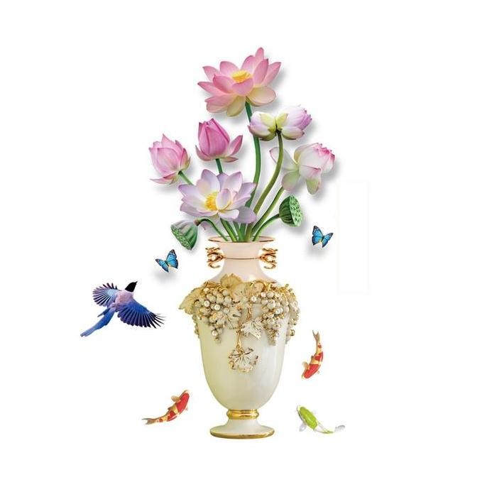 New Stiker Dinding Guci Vas Bunga 9328 Hiasan Sticker