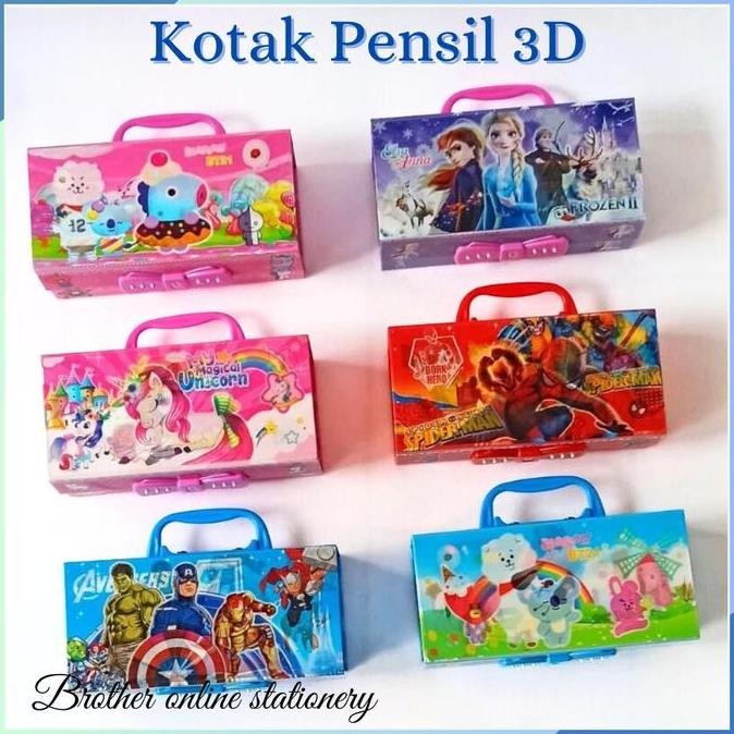 

Terbaru BOS Kotak Pensil Karton 3D+Kunci Pin Tempat Pensil / Pencil Case Locker Stationery