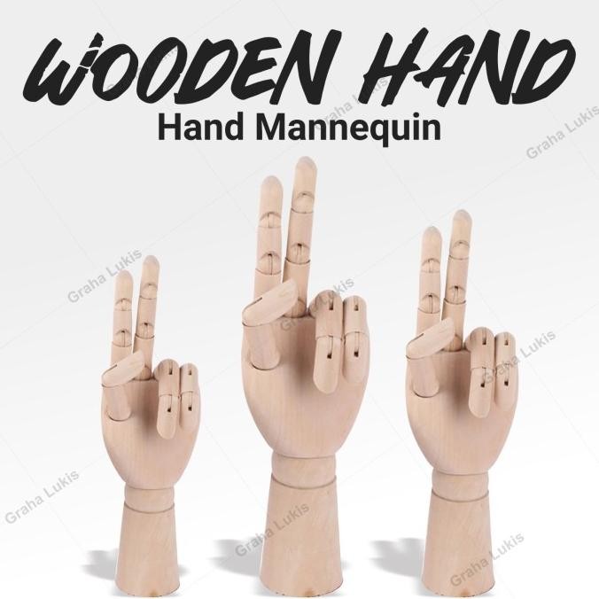 

NEW Wooden Hand - Manikin tangan terbuat dari kayu - 8