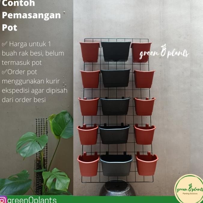 Rak Besi Tanaman Dinding Vertikal Vertical Garden 95cm x 45cm Hitam