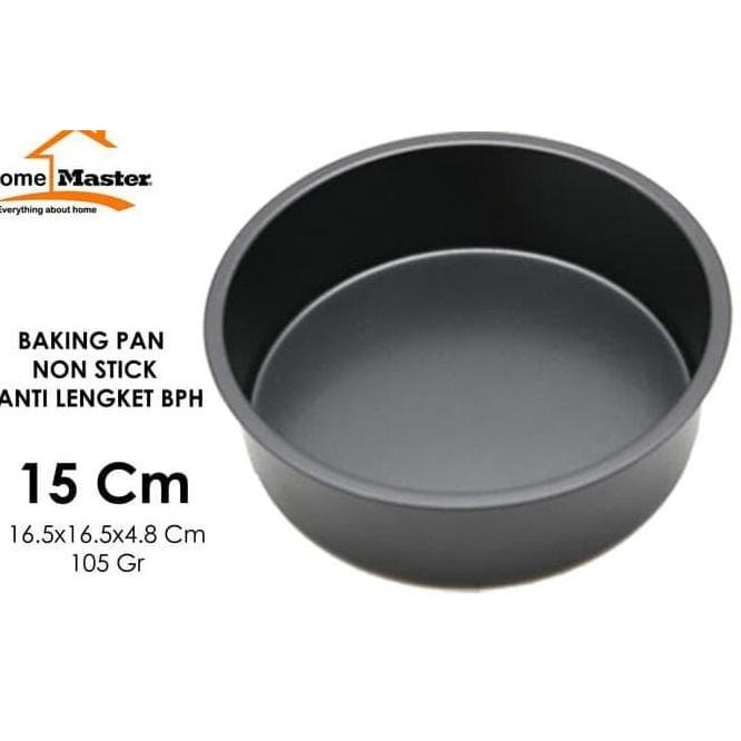 Baking Pan/Loyang Kue Bolu Bulat Non Stick Anti Lengket Hitam 15 Cm