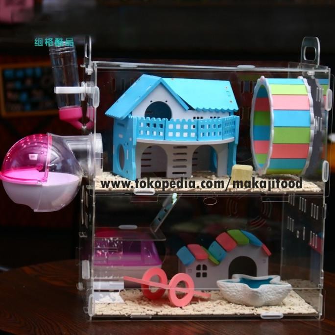 Kandang akrilik landak mini, kandang landak mini, kandang hedgehog