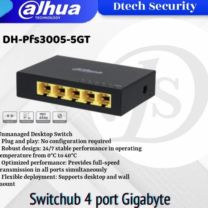 Switch Hub Gigabyte 4 port Dahua Pfs3005-5GT / Swithub dahua gigabyte