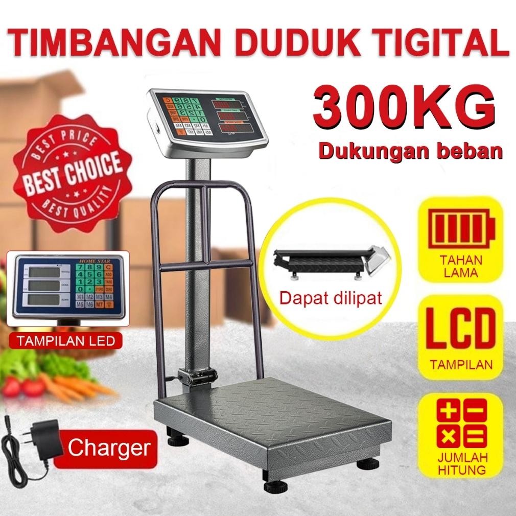 Timbangan Duduk Digital 300kg / Timbangan Barang / Timbangan Lantai 300 KG/Single Display Timbangan 