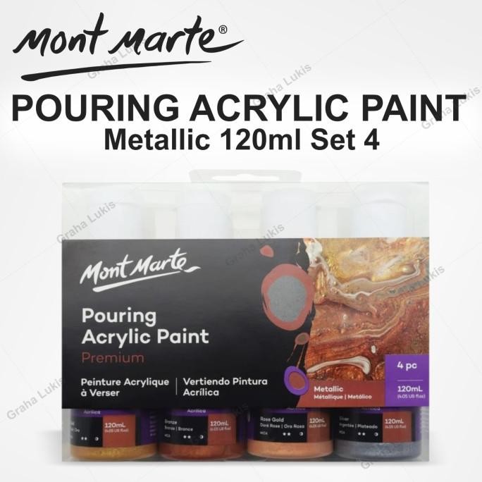 

TERBARU - Mont Marte Pouring Acrylic Paint 120ml Varian Metallic