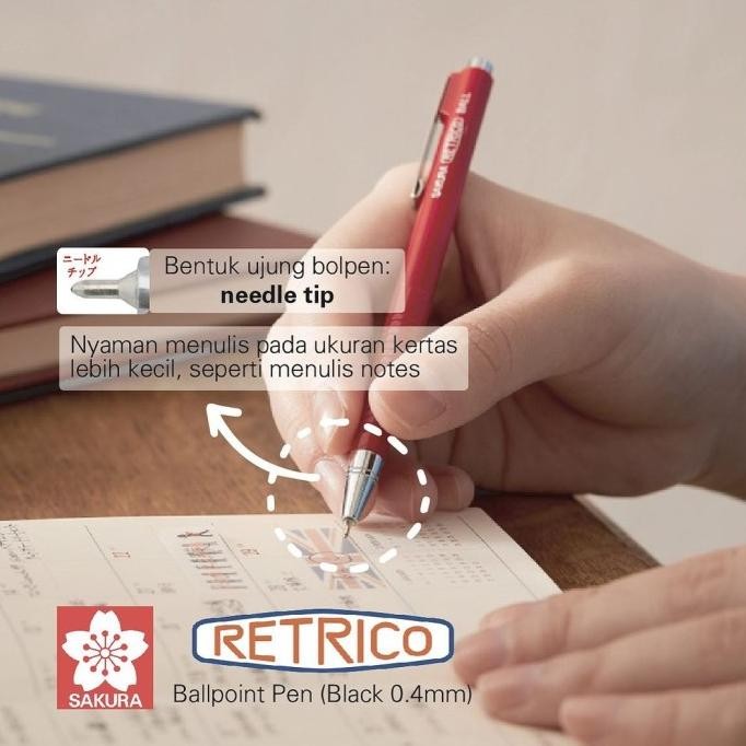 

Tersedia Sakura Retrico Ballpoint Pen Retractable Refillable Pulpen Bolpen
