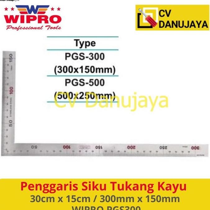 

siap kirim penggaris garis siku tukang kayu size 300 x 150 mm - wipro pgs300
