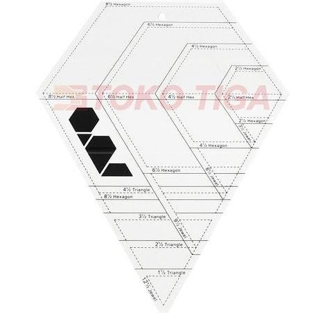 

siap kirim quilting ruler / penggaris patchwork -model permata multifungsi-qr0907