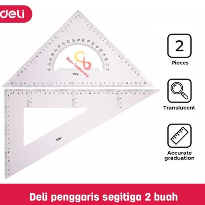 

siap kirim deli penggaris-set square 2pcs 33cm (6435)