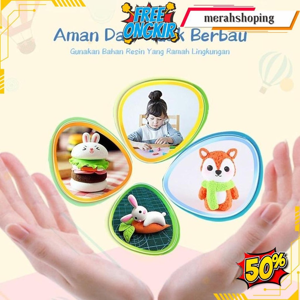 Paus Biru Medan - Clay Mainan Anak Isi 12Pcs Edukasi Slime Clay Dough Colour Play - Bestseller Terla