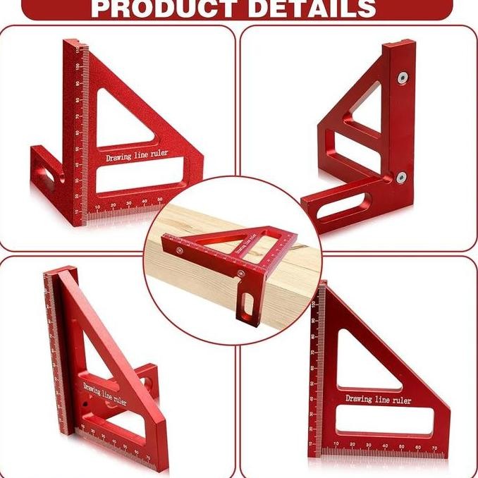 

siap kirim siku multi angle ruler penggaris segitiga woodworking square to992