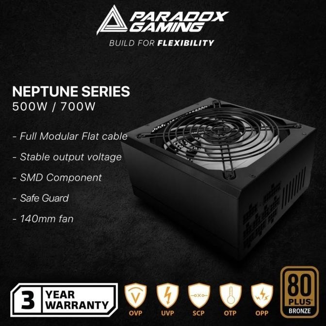 HARGA DISC - Paradox Gaming PSU Neptune Series 700Watt 80+ Certified Bronze