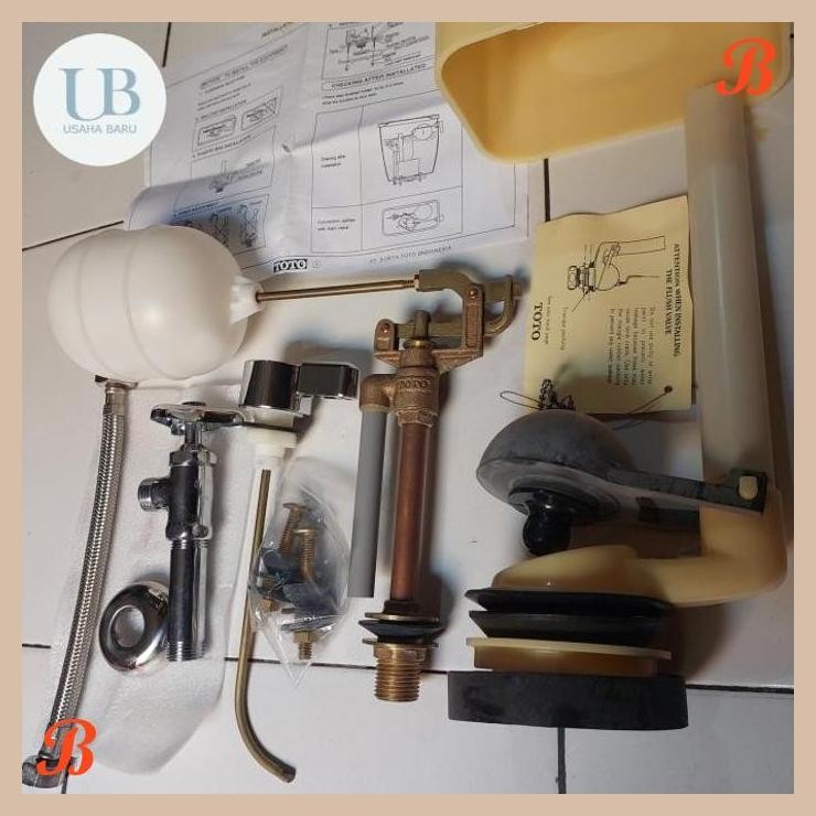 [UBK] SPAREPART KLOSET TOTO /ALAT TANGKI KLOSET OMNI EMGKOL SAMPING SET KOMPLIT (BARU)