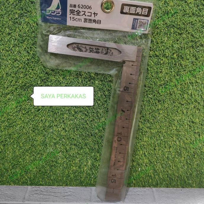 

siap kirim shinwa penggaris siku 15cm japanese try square with square scale 62006