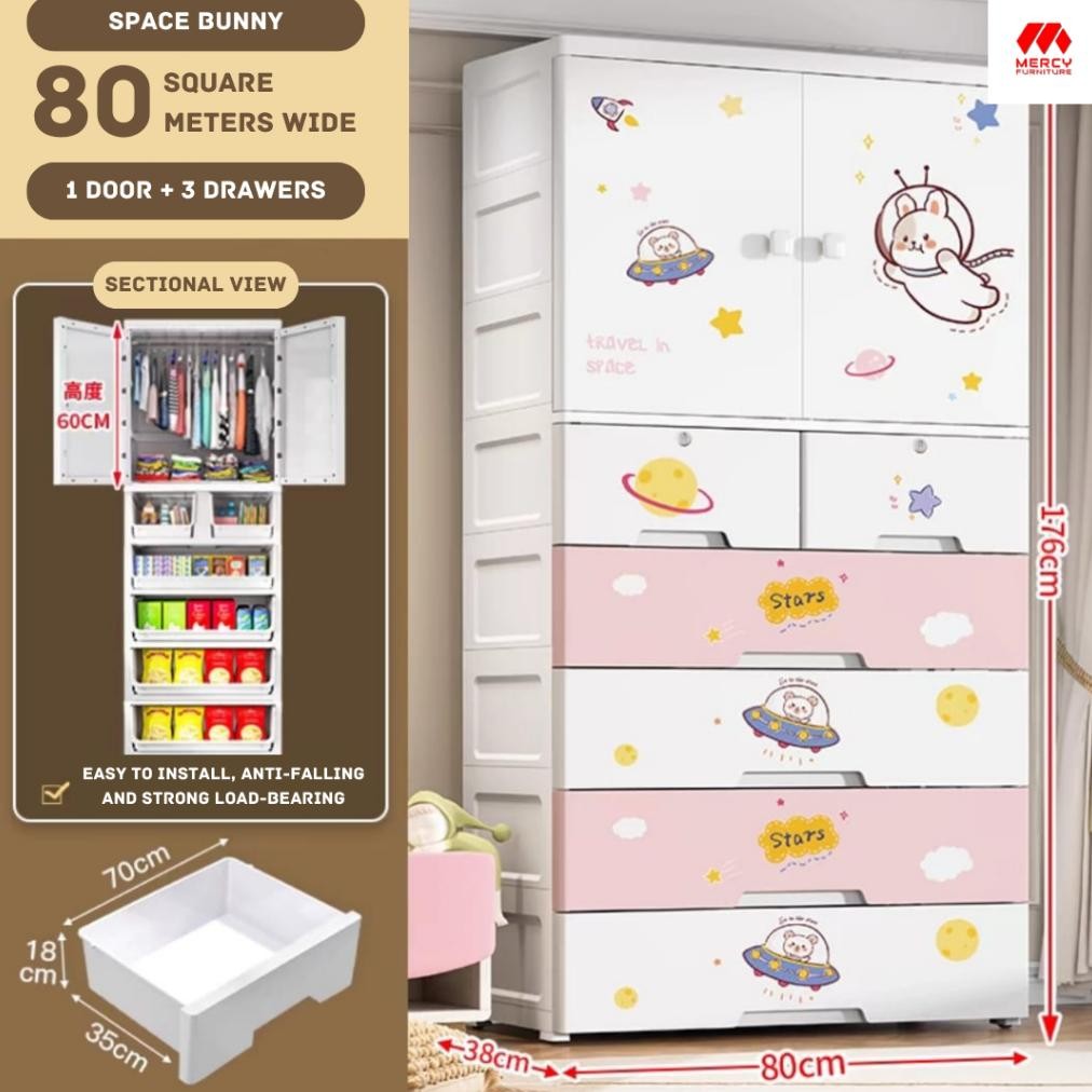 Lemari Pakaian Anak Jumbo Lemari Plastik Lemari Baju Bayi Susun Lemari Gantungan
