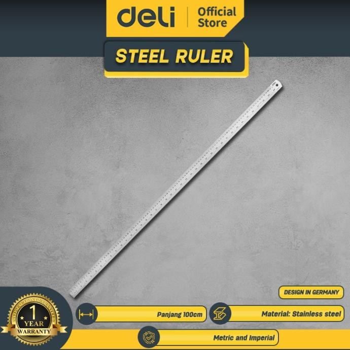 

Deli Penggaris Besi 100 Cm / Steel Ruler Garisan 100 Cm EDL8100Y