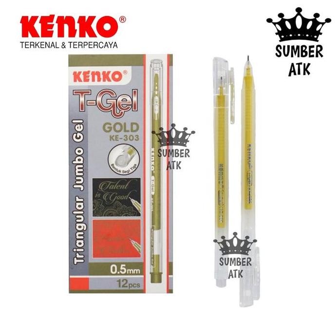 

Tersedia Gel Pen Ke-303 T-Gel Triangular 12 Pcs ( 1 Lusin ) Kenko / Pulpen / Pena 0.5 Mm Black Biru Red White Gold