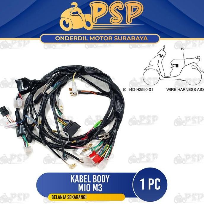 Kabel Body Mio M3 - Cable Cabel Tali Seling Harness Wire Body Bodi Utama Set Komplit Motor Yamaha Mi