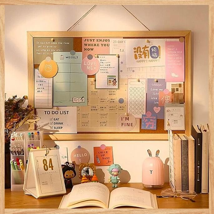 

(TERMURAH) Mading kayu kamar aesthetic / MDF Board / pin stiker