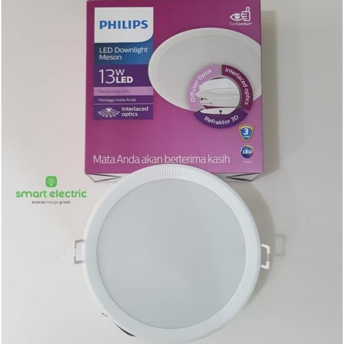NEW Philips Meson 13 Watt Lampu LED Downlight Bulat Tanam Plafon Murah