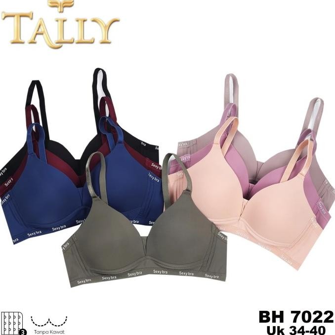 [[ ZIDAN / TALLY BRA BUSA TIPIS TANPA KAWAT NYLON CUP B KAIT 3 BH HARIAN BH 7022 BEST SELLER