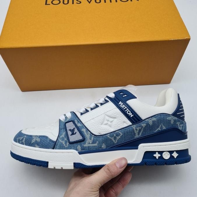 new  LV Trainer Monogram Denim White Blue [Hypeware] murah