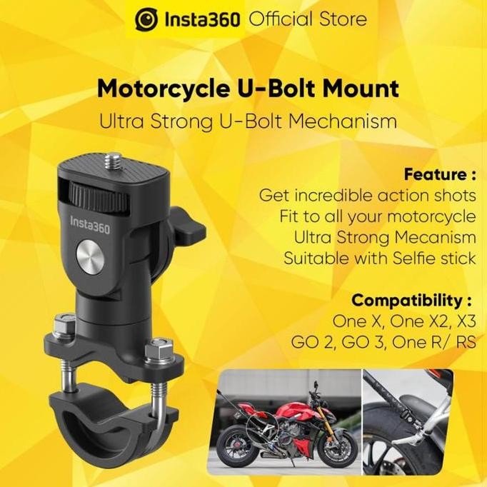 BEST INSTA360 MOTORCYCLE U-BOLT MOUNT AKSESORIS MOTOVLOG UNIVERSAL CAMERA