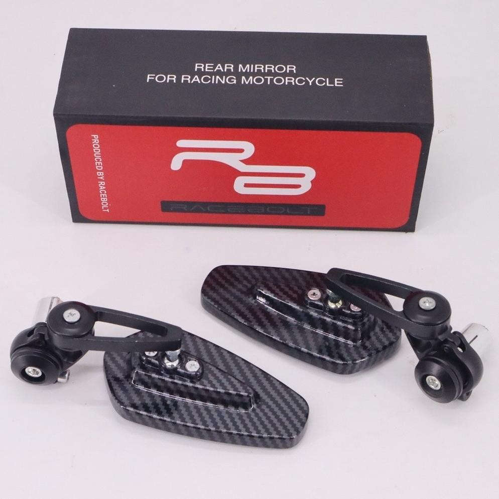 Spion Jalu Oval Carbon 100% Anti Karat Spion Bar End Universal Motor Spion Motor Spion Beat Spion Va