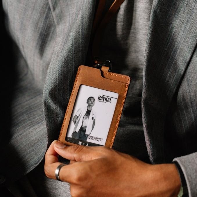 

READY Lanyard id Card Kulit Asli Gantungan ID Card Holder NEW