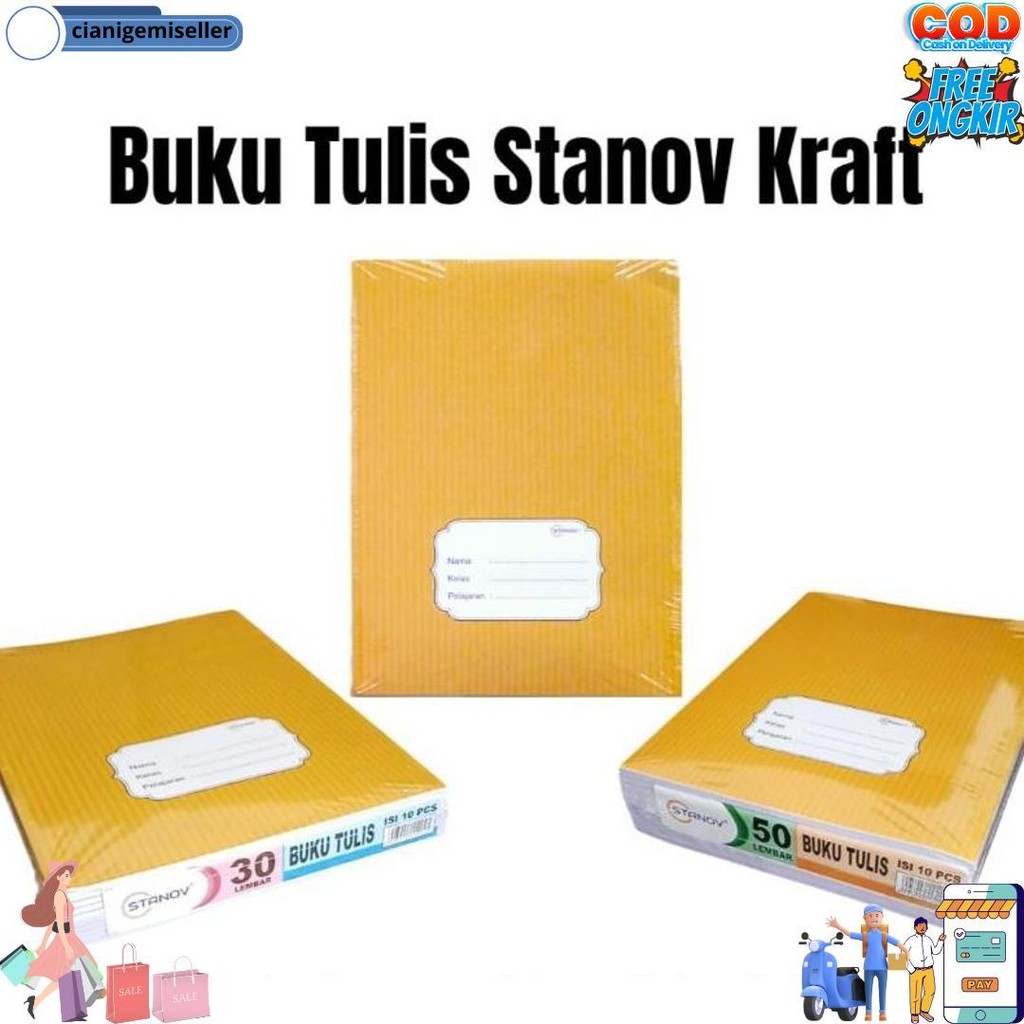 

Buku Tulis Kwarto Stanov 50Lembar Kraft / Coklat (10Pc) D Terlaris