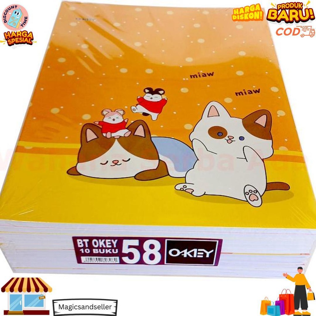 

(10 Buku) Buku Tulis Kiky 58 Lembar / Buku Tulis Sekolah Garis D Sale