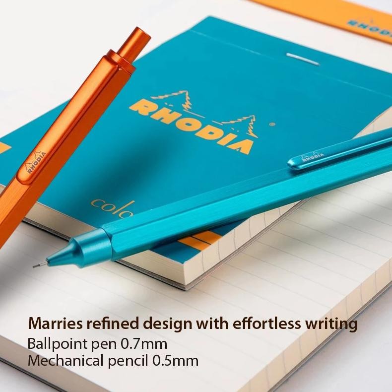 

Rhodia Mechanical Pencil&Ballpoint PenFrench Stationery Brand, Elegant Metal Writing Tools For Office, School, Artist, Gift