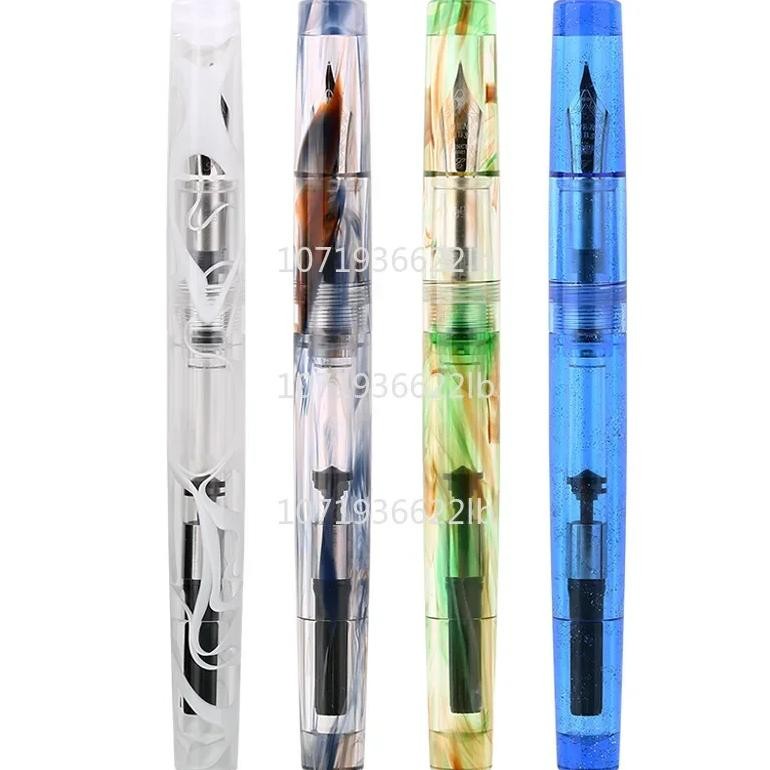 

Penbbs 491 Resin Acrylic Fountain Pen With Clip F 0.5Mm Hand Crafted Nib Business Office Writing Ink Pens Office Supplies