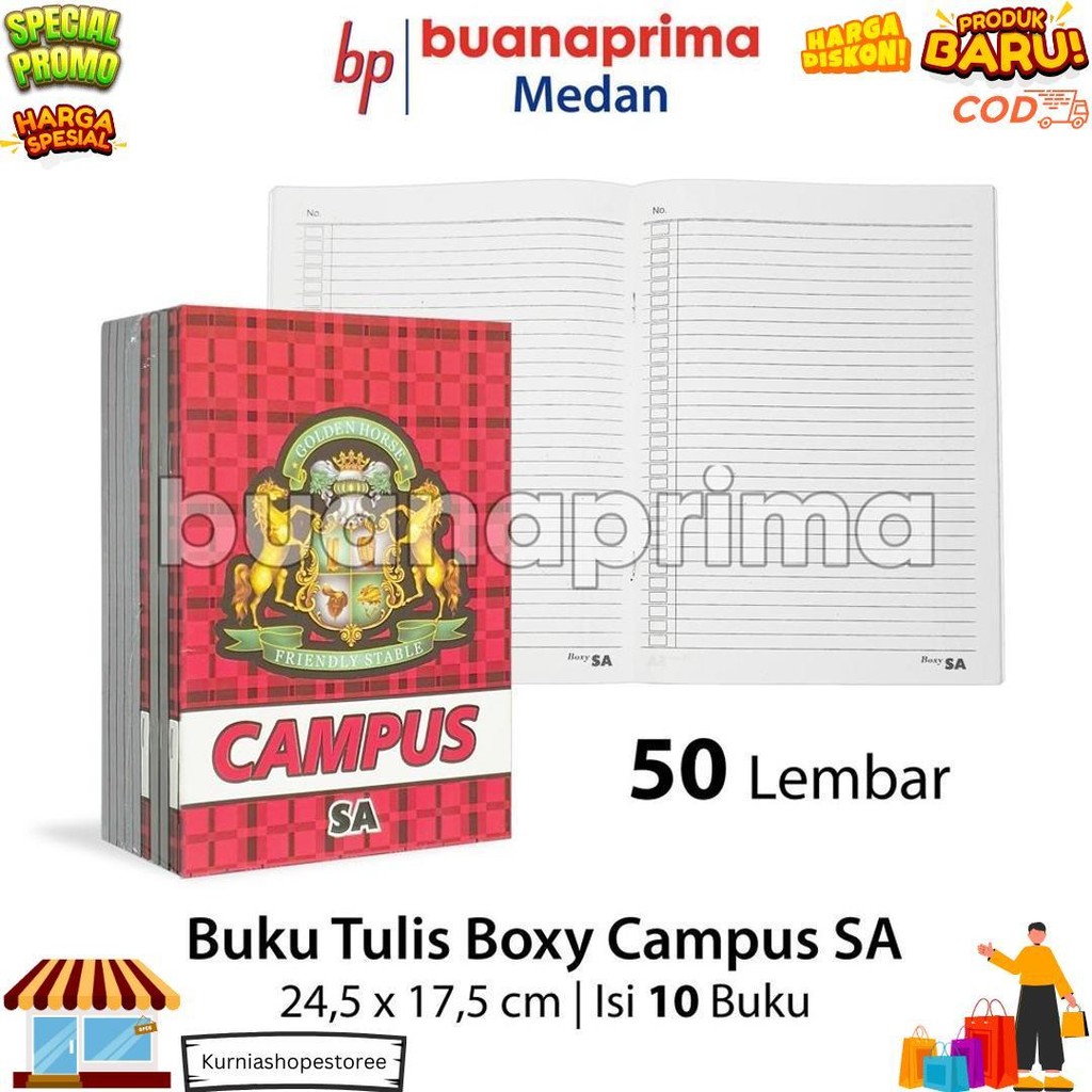 

Buku Tulis Panjang Campus Sa 50 Lembar Boxy Isi 10 Buku Notebook Sekolah D Promo 4.4