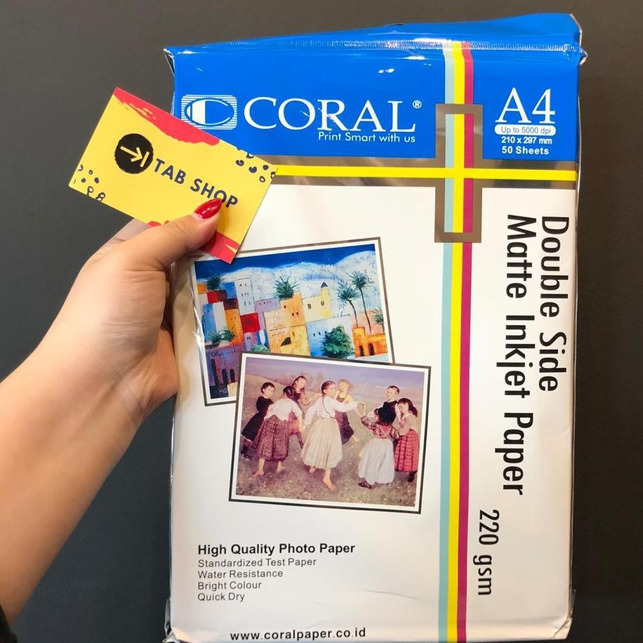 

Tab Coral Double Ide Matte Injet R 220 Gm A4 50 Lembar Erta Ertifiat Doff 2 Ii A4 220 Gm